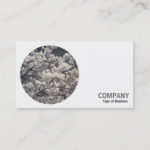 Carte De Visite Photo ronde - Cherry Blossom B&W