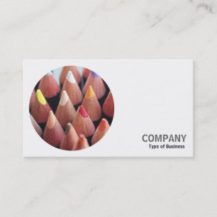 Carte De Visite Photo ronde - crayons couleur