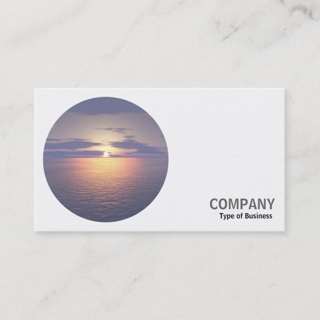 Carte De Visite Photo ronde - lever/coucher du soleil (Devant)