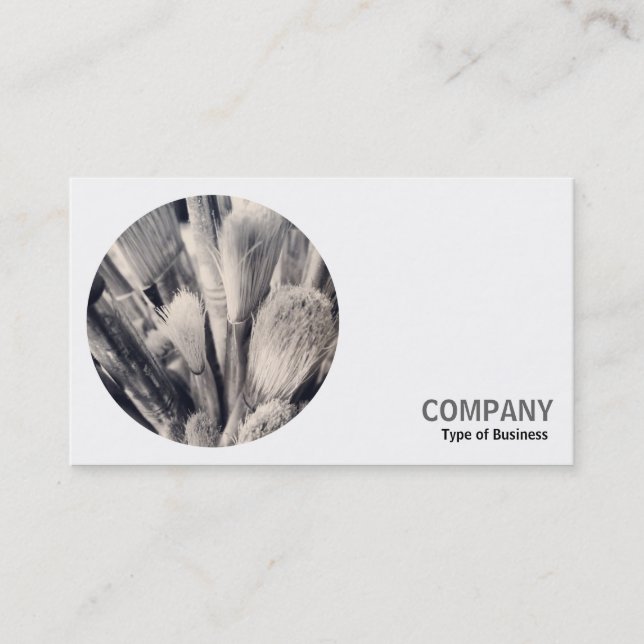 Carte De Visite Photo ronde - Pinceaux de peinture (Devant)