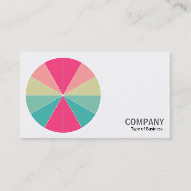 Carte De Visite Photo ronde - Segments couleur 01 (Devant)