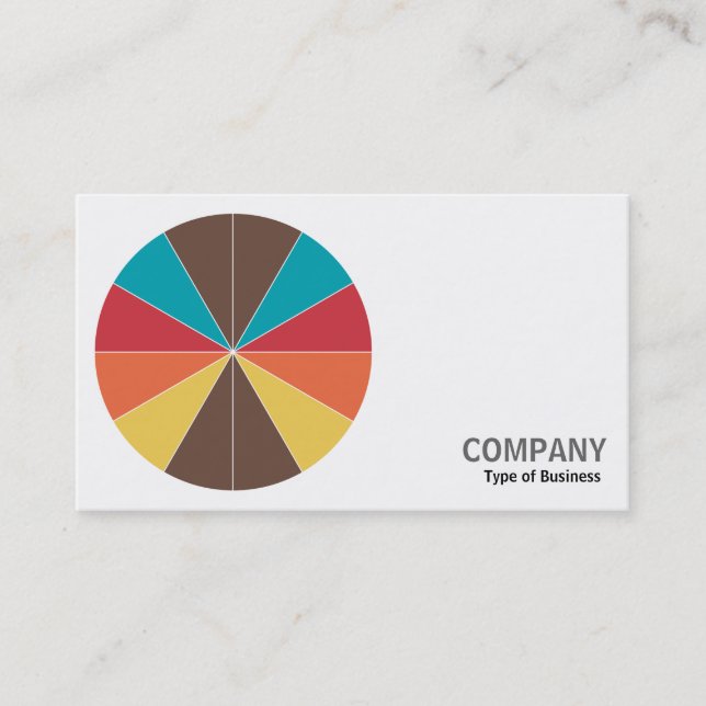 Carte De Visite Photo ronde - Segments couleur 05 (Devant)