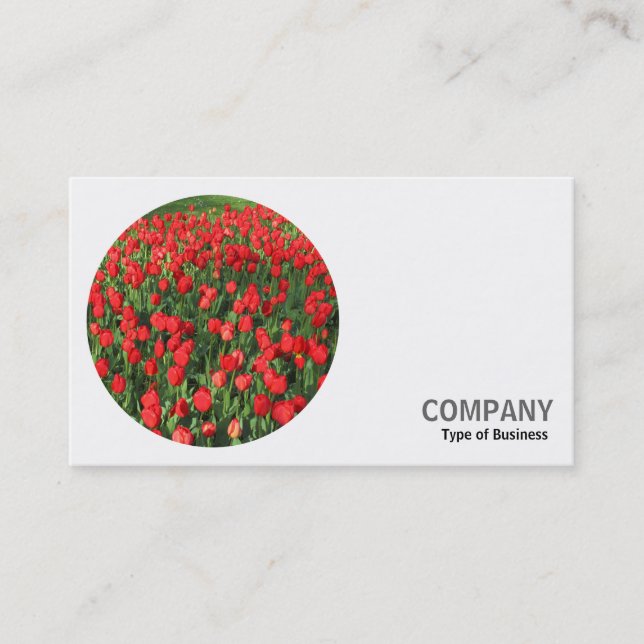 Carte De Visite Photo ronde - Tulipes rouges 01 (Devant)