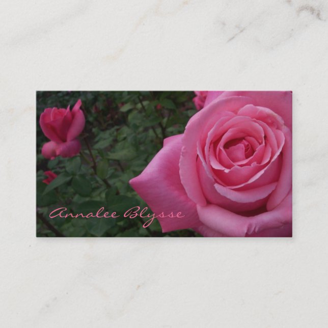 Carte de visite photo rose (Devant)