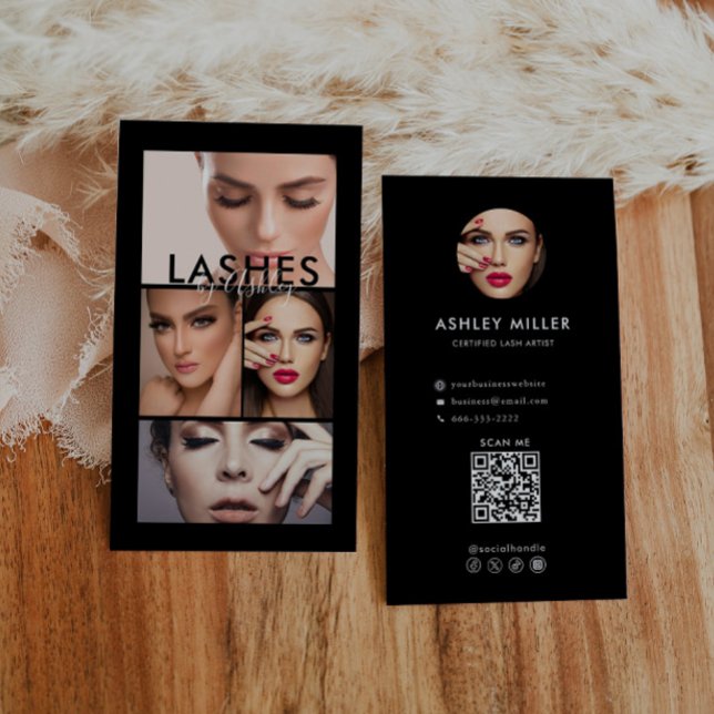 Carte De Visite Photo simple moderne noir blanc (Créateur téléchargé)