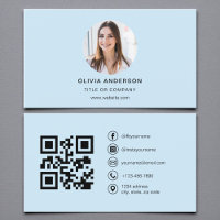 Photo Sky Blue moderne avec code QR Médias sociaux
