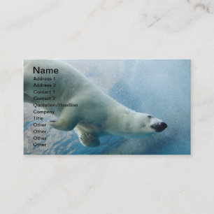Carte De Visite Photo sous-marine d'un ours blanc