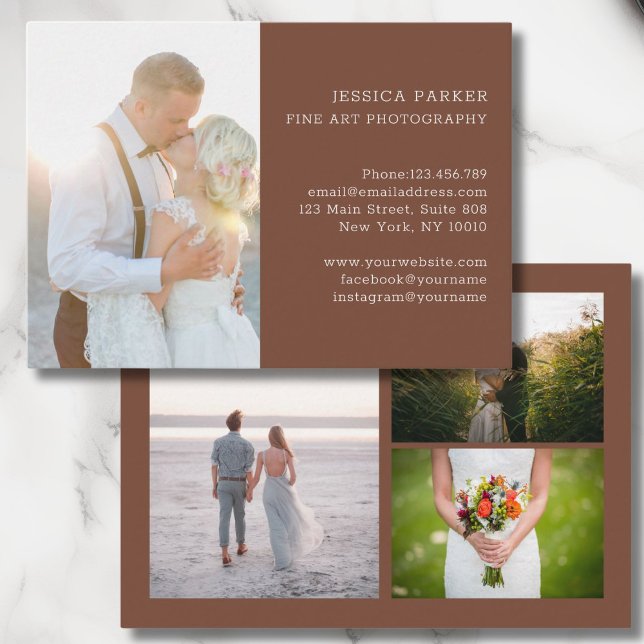 Carte de visite photo spécifique du client (Customer specific 4 photo photography business card)