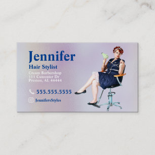 Carte de visite photo Styliste Pearl avec code QR