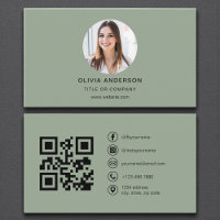 Photo verte Sage avec code QR Médias sociaux