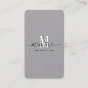 Carte De Visite Photo Vertical Professional Premium Gris Signature