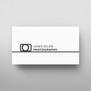 Carte De Visite Photo White Grey Line