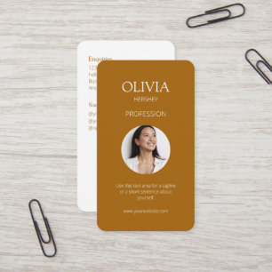 Carte De Visite Photo White / Terracotta Code social QR