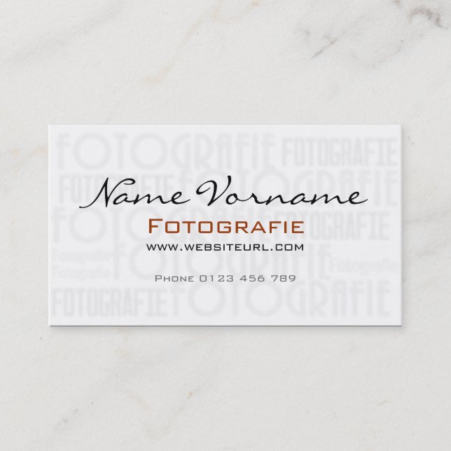 Carte De Visite Photographe (Devant)