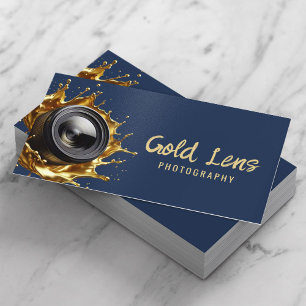 Carte De Visite Photographe Abstrait Gold Lens Marine Photographie
