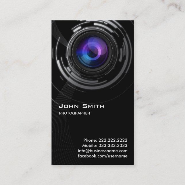 Carte de visite photographe Abstrait Lens Swirl (Devant)