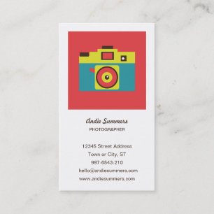 Carte De Visite Photographe amusant de la caméra CMYK Lomo