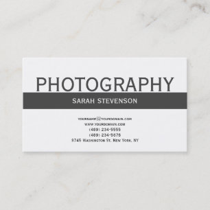 Carte de visite photographe blanc gris clair simpl