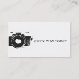 Carte De Visite Photographe blanc noir artistique d'appareil-photo