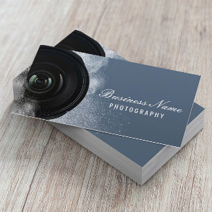 Carte De Visite Photographe Caméra Dusty Blue Photographie