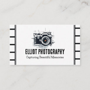 Carte De Visite Photographe caméra film noir et blanc Affaires