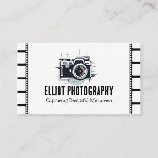 Carte De Visite Photographe caméra film noir et blanc Affaires
