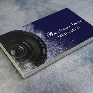 Carte De Visite Photographe Caméra Marine Blue Photographie