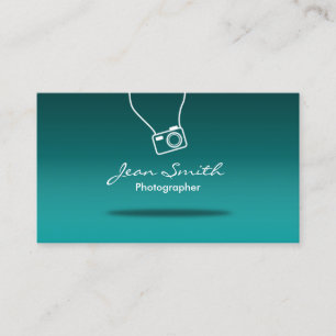 Carte De Visite Photographe caméra minimale Photographie Turquoise