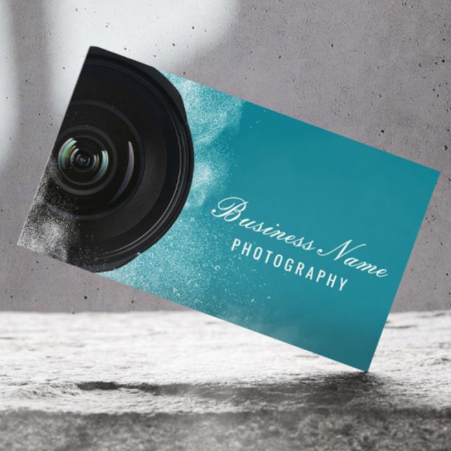 Carte De Visite Photographe Caméra Photographie Turquoise moderne (Créateur téléchargé)