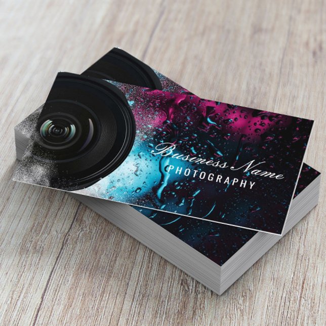 Carte De Visite Photographe Camera Rain Bokeh Photographie (Créateur téléchargé)