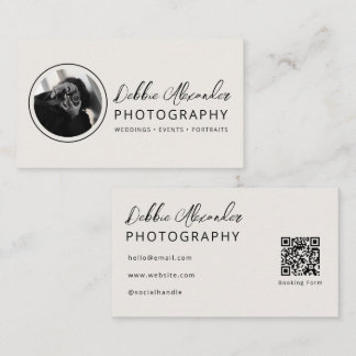 Carte De Visite Photographe Code QR Photo Moderne