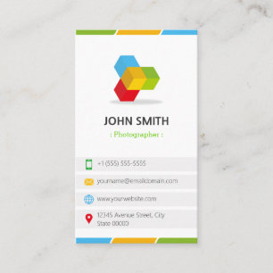 Carte De Visite Photographe - Coloré avec code QR