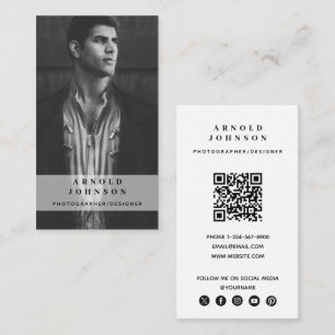 Carte De Visite Photographe Concepteur Photo Médias sociaux Code Q