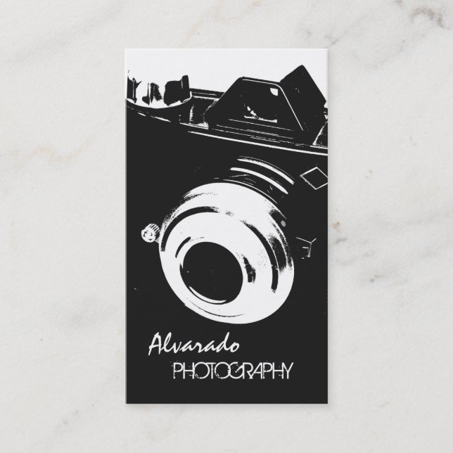 Carte De Visite Photographe Creative Retro Black White Camera (Devant)