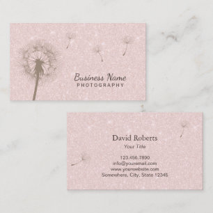 Carte De Visite Photographe Dandelion Blush Pink