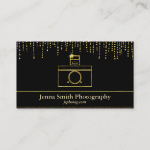 Carte De Visite Photographe d'appareil-photo d'étincelle d'or