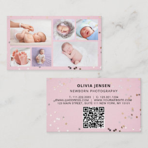 Carte De Visite Photographe de bébé Personnalisé Photo de nouveau-