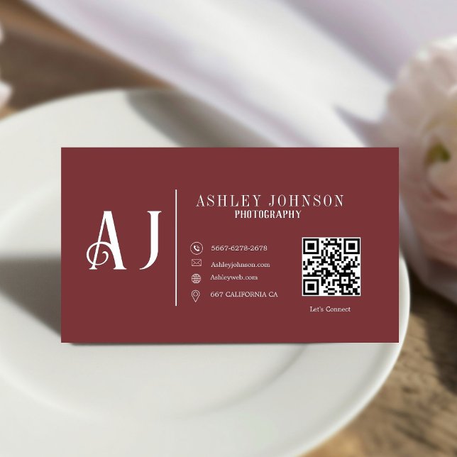 Carte De Visite Photographe de calligraphie moderne (Créateur téléchargé)