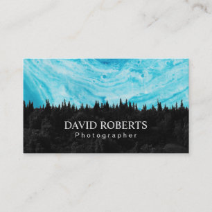 Carte De Visite Photographe de forêt d'aquarelle de photographie