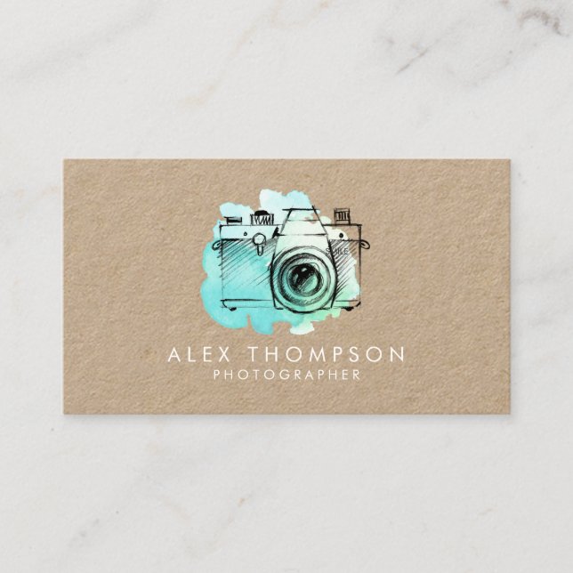 Carte De Visite Photographe de l'aquarelle KRAFT (Devant)