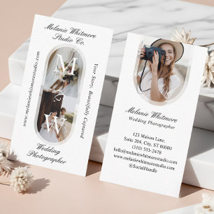 Carte De Visite Photographe de mariage à monogramme élégant Photos