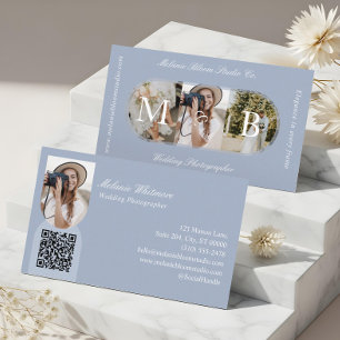 Carte De Visite Photographe de Mariage Élégant à Monogramme Photos