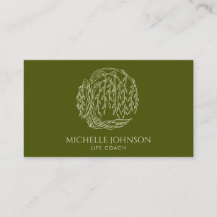 Carte De Visite Photographe de Willow Tree Logo Arbre de vie