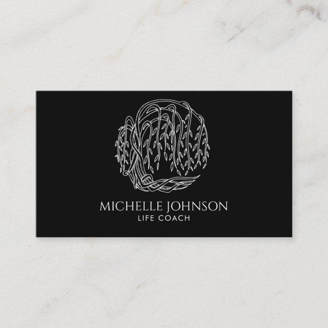 Carte De Visite Photographe de Willow Tree Logo Arbre de vie (Devant)