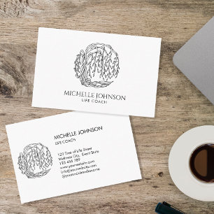 Carte De Visite Photographe de Willow Tree Logo Arbre de vie