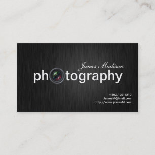 Carte De Visite Photographe élégant de professionnel de noir et