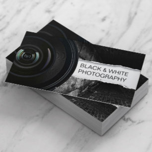 Carte De Visite Photographe élégant noir & blanc Photographie