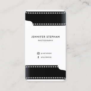 Carte De Visite Photographe FilmRoll Photo unique noir et blanc