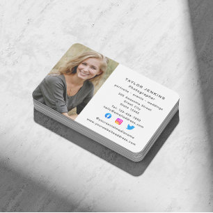 Carte De Visite Photographe indépendant des médias sociaux Photo p