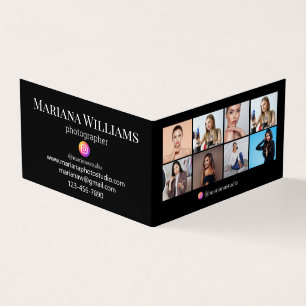 Carte De Visite photographe instagram collage de 8 photos noir chi